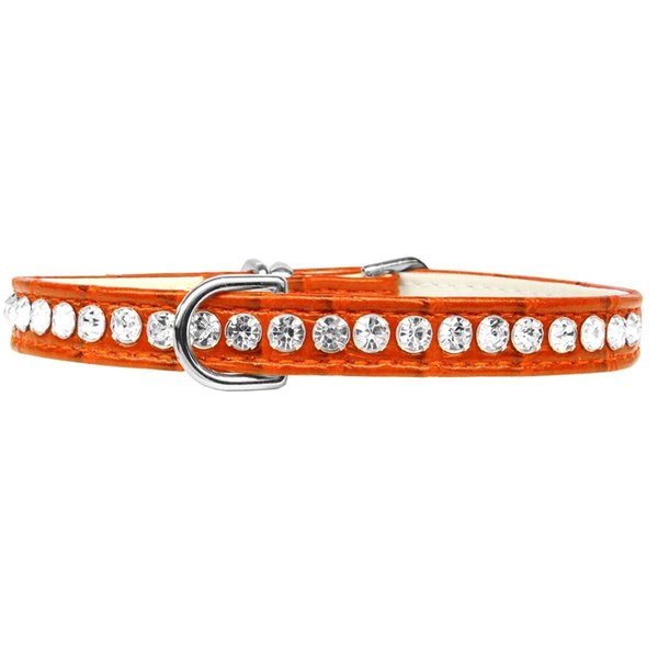 Mirage Pet Products Beverly Style Rhinestone Designer Croc Dog CollarOrange Size 14 82-19-ORC14